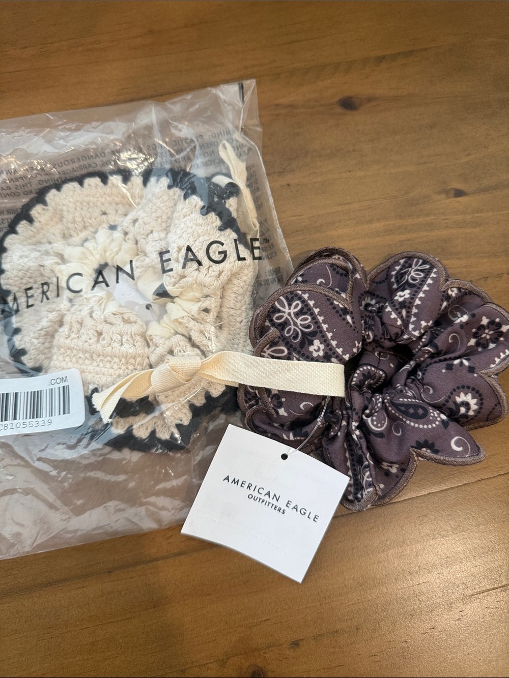 American Eagle Crochet & Paisley Scrunchie Set